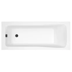 Arezzo Square Single Ended Bath With Matt Black Bi-Fold Screen -Croydex shop azsbf d1