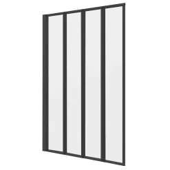 Arezzo Square Single Ended Bath With Matt Black Bi-Fold Screen -Croydex shop azsbf d4