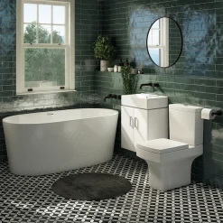 Arezzo Square Close Coupled Toilet + Soft Close Seat 10 Arezzo Square Close Coupled Toilet + Soft Close Seat -Croydex shop azsqcc d2