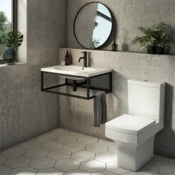 Arezzo Square Close Coupled Toilet + Soft Close Seat 11 Arezzo Square Close Coupled Toilet + Soft Close Seat -Croydex shop azsqcc d3
