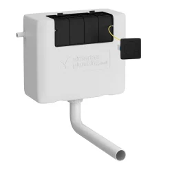 Venice Abstract Blue Complete Toilet Unit W. Pan, Cistern + Matt Black Flush