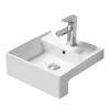 Arezzo 410mm Square Semi-Recessed Basin - Gloss White