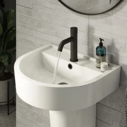 Arezzo 4-Piece Modern Bathroom Suite (Wall Hung Basin + Semi Pedestal) -Croydex shop azssp d1