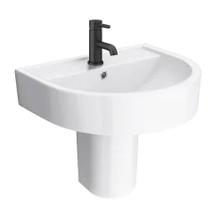 Arezzo 4-Piece Modern Bathroom Suite (Wall Hung Basin + Semi Pedestal) -Croydex shop azssp d4