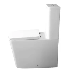 Arezzo Square BTW Close Coupled Rimless Toilet With Soft Close Seat -Croydex shop azssqbtwcc d1