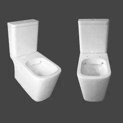 Arezzo Square Close Coupled Rimless Toilet With Soft Close Seat -Croydex shop azssqcc d4