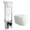 Dual Flush Concealed WC Cistern With Wall Hung Frame + Arezzo Toilet 2 Dual Flush Concealed WC Cistern With Wall Hung Frame + Arezzo Toilet -Croydex shop azwnpf nd5