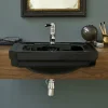 Urlington Bathroom Burlington Jet Black 58cm Semi-Recessed Basin -Croydex shop b121thjet d1