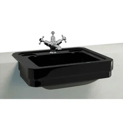 Urlington Bathroom Burlington Jet Black 58cm Semi-Recessed Basin -Croydex shop b121thjet l