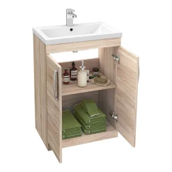 Klyn Bathroom Brooklyn Natural Oak Bathroom Suite With Tall Cabinet 11 Klyn Bathroom Brooklyn Natural Oak Bathroom Suite With Tall Cabinet -Croydex shop b14tcn nd3