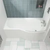 Cruze Bathroom Cruze Shower Bath - 1700mm B Shaped With Acrylic Panel -Croydex shop b1700sb d3
