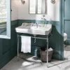 Urlington Bathroom Burlington Edwardian 80cm Basin And Chrome Wash Stand -Croydex shop b183tht50c d2n