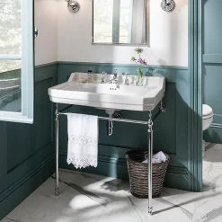 Urlington Bathroom Burlington Edwardian 80cm Basin And Chrome Wash Stand