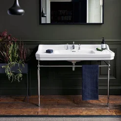 Urlington Bathroom Burlington Edwardian 120cm Basin & Chrome Wash Stand -Croydex shop b191tht51chr d1