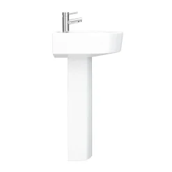 Victorian Plumbing Bianco Round Basin 1TH With Full Pedestal -Croydex shop b420bp d4