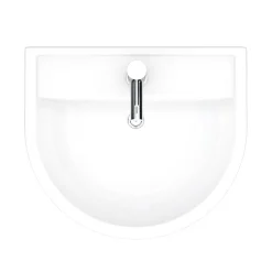 Victorian Plumbing Bianco Round Basin 1TH With Full Pedestal -Croydex shop b420bp d5