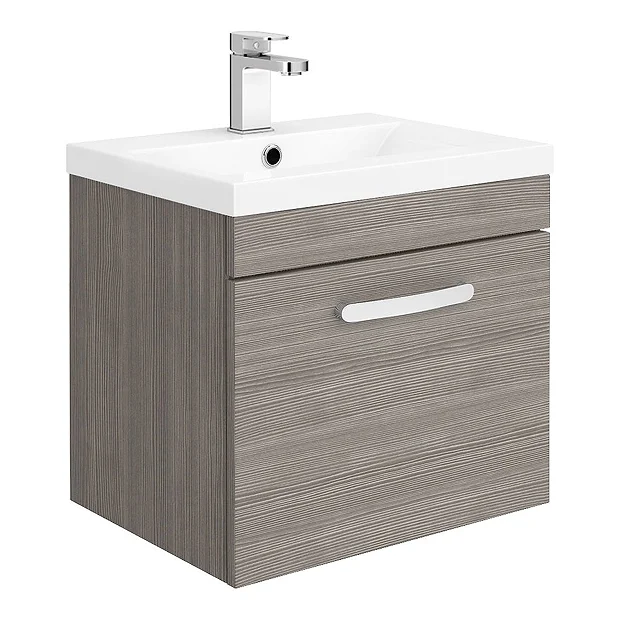 Brooklyn Bathroom Suite - Grey Avola With Chrome Handle - 500mm Wall Hung Vanity & Toilet 8 Brooklyn Bathroom Suite - Grey Avola With Chrome Handle - 500mm Wall Hung Vanity & Toilet - Image 6