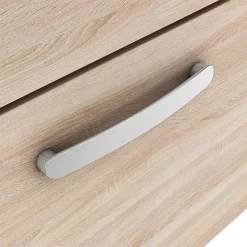 Brooklyn Bathroom Suite - Natural Oak With Chrome Handle - 500mm Wall Hung Vanity & Toilet -Croydex shop b5whoakcc d3