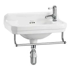 Urlington Bathroom Burlington 51cm Cloakroom Basin With Towel Rail - 1 Tap Hole