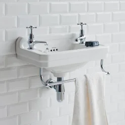 Urlington Bathroom Burlington 51cm Cloakroom Basin With Towel Rail - 2 Tap Hole -Croydex shop b8t6chrnl