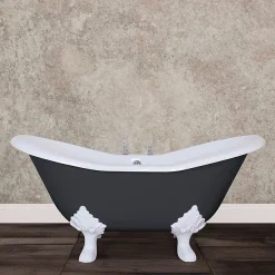 Hurlingham Bath Hurlingham Banburgh Small 2TH Cast Iron Roll Top Bath (1560x765mm) With Feet -Croydex shop banburghsmalld3