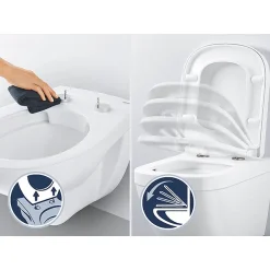 Grohe Bau Rimless Close Coupled Toilet With Soft Close Seat (Bottom Inlet) -Croydex shop bauccwc1 d3 2