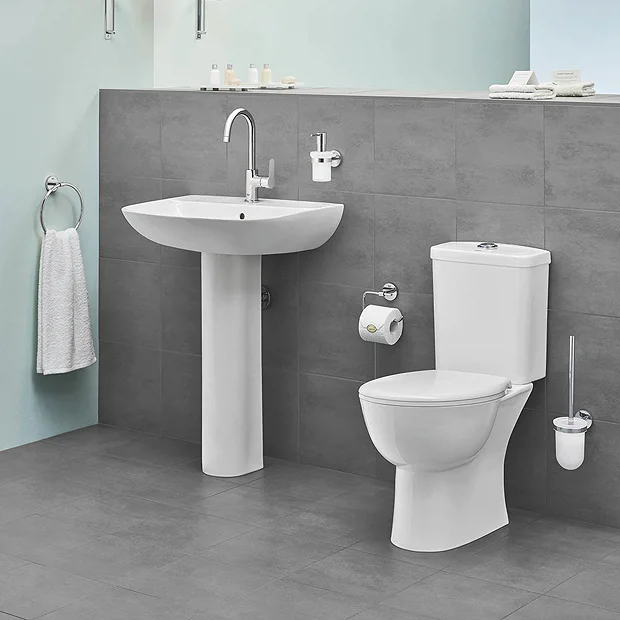 Grohe Bau 600mm 1TH Basin + Full Pedestal 3 Grohe Bau 600mm 1TH Basin + Full Pedestal