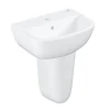Grohe Bau 450mm 1TH Basin + Half Pedestal -Croydex shop bauhp450 l