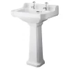 Bayswater Fitzroy Comfort Height Traditional 2TH Basin & Full Pedestal -Croydex shop bayc007 l 1