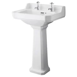 Bayswater Fitzroy Comfort Height Traditional 2TH Basin & Full Pedestal