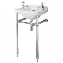 Bayswater Fitzroy 515mm 2TH Cloakroom Basin & Chrome Wash Stand