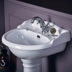 Bayswater Porchester Traditional 1TH Basin & Full Pedestal -Croydex shop baywaterbasin