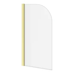Arezzo Shower Bath (1700mm J Shaped With Brushed Brass Screen + Curved Panel) -Croydex shop bbjssbnd2