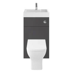 Klyn Bathroom Brooklyn 500mm Gloss Grey 2-In-1 Combined Wash Basin & Toilet 11 Klyn Bathroom Brooklyn 500mm Gloss Grey 2-In-1 Combined Wash Basin & Toilet -Croydex shop bcomgg detail3