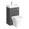 Klyn Bathroom Brooklyn 500mm Gloss Grey 2-In-1 Combined Wash Basin & Toilet -Croydex shop bcomgg detail4