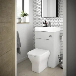 Klyn Bathroom Brooklyn 500mm Grey Mist 2-In-1 Combined Wash Basin & Toilet -Croydex shop bcomgm l