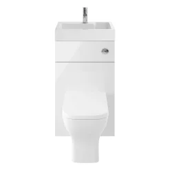 Klyn Bathroom Brooklyn 500mm White Gloss 2-In-1 Combined Wash Basin & Toilet -Croydex shop bcomwht detail1