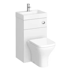 Klyn Bathroom Brooklyn 500mm White Gloss 2-In-1 Combined Wash Basin & Toilet