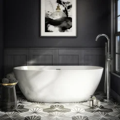 Victorian Plumbing Bianco Double Ended Curved Freestanding Bath Suite -Croydex shop bdecfbsn detail2