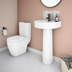Victorian Plumbing Bianco Double Ended Curved Freestanding Bath Suite -Croydex shop bdecfbsn detail4
