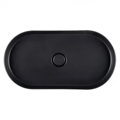 BagnoDesign Teatro Oval Matt Black 650 X 350mm Countertop Basin