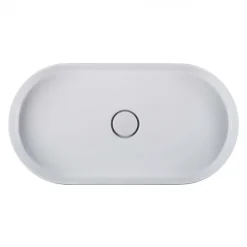 BagnoDesign Teatro Oval White 650 X 350mm Countertop Basin -Croydex shop bdscir102wh d2