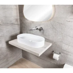 BagnoDesign Teatro Oval White 650 X 350mm Countertop Basin