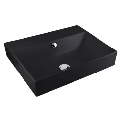 BagnoDesign 600mm 0TH Matt Black Funktion Countertop Or Wall Mounted Basin