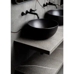 BagnoDesign Matt Black Koy 400mm Round Countertop Basin -Croydex shop bdskoy702mb d4