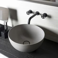 BagnoDesign Matt Grey Koy 400mm Round Countertop Basin -Croydex shop bdskoy702mgy d3