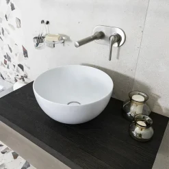 BagnoDesign Gloss White Koy 400mm Round Countertop Basin -Croydex shop bdskoy702wh d3