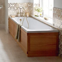 Heritage Bathroom Heritage Dorchester Single Ended 2TH Bath With Solid Skin (1700x700mm) -Croydex shop bdw05 d1