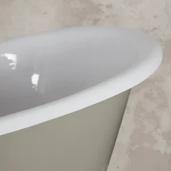 Hurlingham Bath Hurlingham Belvoir 0TH Cast Iron Roll Top Bath (1840x780mm) With White Feet -Croydex shop belvoir d1