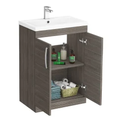 Klyn Bathroom Brooklyn Grey Avola BTW Free Standing Bath Suite -Croydex shop bgabtwbs nwd1